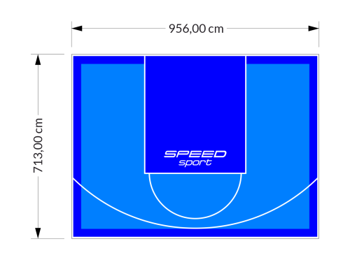 68M2/713X956CM BŁĘKITNO-NIEBIESKIE BOISKO DO KOSZYKÓWKI SPEEDSPORT HEXA POWER PRO