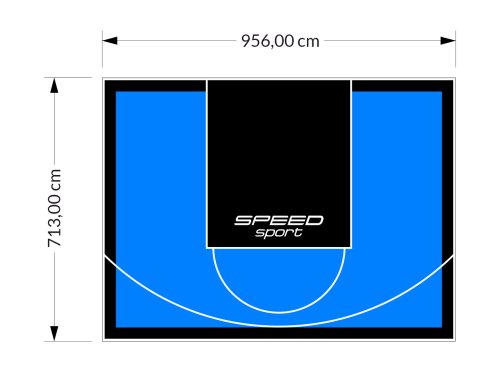 68M2/713X956CM BŁĘKITNO-CZARNE BOISKO DO KOSZYKÓWKI SPEEDSPORT HEXA POWER PRO