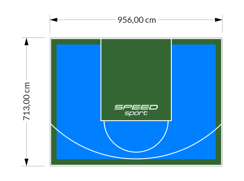 68M2/713X956CM BŁĘKITNO-ZIELONE BOISKO DO KOSZYKÓWKI SPEEDSPORT HEXA POWER PRO