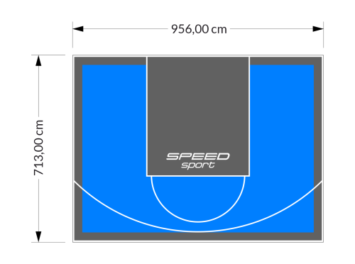 68M2/713X956CM BŁĘKITNO-GRAFITOWE BOISKO DO KOSZYKÓWKI SPEEDSPORT HEXA POWER PRO