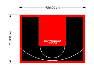68M2/713X956CM CZARNO-CZERWONE BOISKO DO KOSZYKÓWKI SPEEDSPORT HEXA POWER PRO