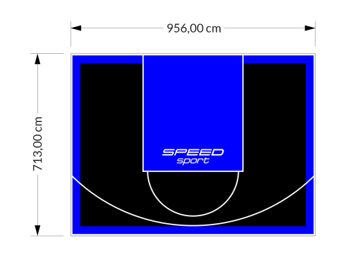 68M2/713X956CM CZARNO-NIEBIESKIE BOISKO DO KOSZYKÓWKI SPEEDSPORT HEXA POWER PRO