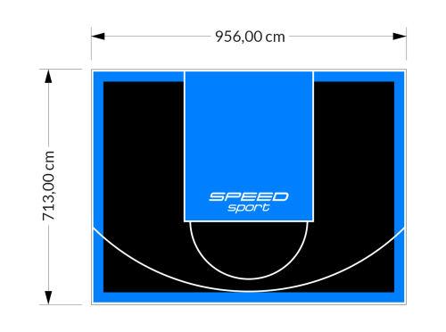 68M2/713X956CM CZARNO-BŁĘKITNE BOISKO DO KOSZYKÓWKI SPEEDSPORT HEXA POWER PRO