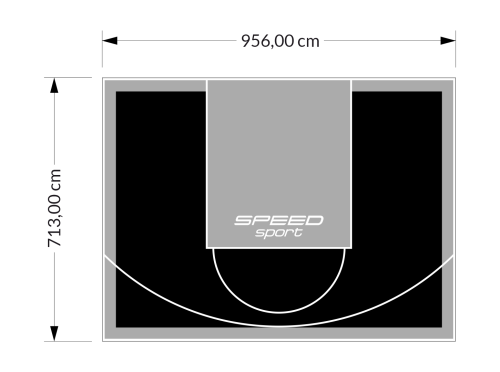 68M2/713X956CM CZARNO-SZARE BOISKO DO KOSZYKÓWKI SPEEDSPORT HEXA POWER PRO