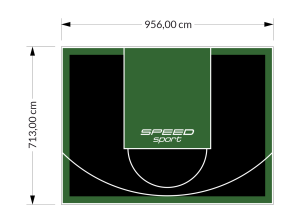 68M2/713X956CM CZARNO-ZIELONE BOISKO DO KOSZYKÓWKI SPEEDSPORT HEXA POWER PRO