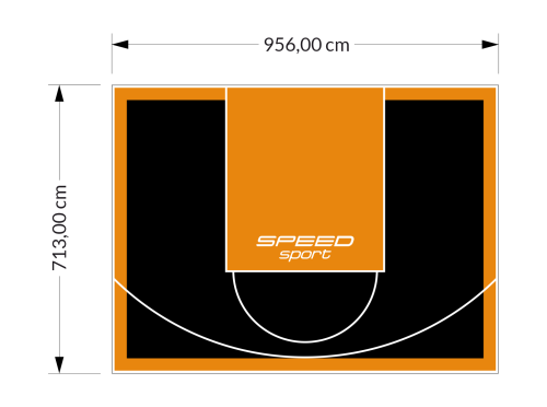 68M2/713X956CM CZARNO-POMARAŃCZOWE BOISKO DO KOSZYKÓWKI SPEEDSPORT HEXA POWER PRO