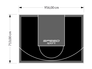 68M2/713X956CM CZARNO-GRAFITOWE BOISKO DO KOSZYKÓWKI SPEEDSPORT HEXA POWER PRO