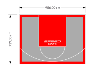 68M2/713X956CM SZARO-CZERWONE BOISKO DO KOSZYKÓWKI SPEEDSPORT HEXA POWER PRO