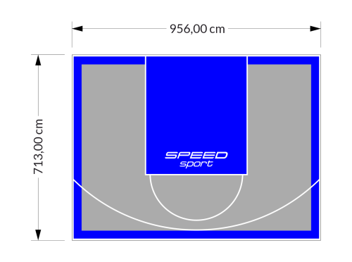 68M2/713X956CM SZARO-NIEBIESKIE BOISKO DO KOSZYKÓWKI SPEEDSPORT HEXA POWER PRO