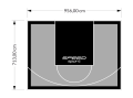 68M2/713X956CM SZARO-CZARNE BOISKO DO KOSZYKÓWKI SPEEDSPORT HEXA POWER PRO