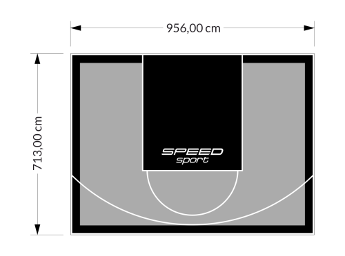 68M2/713X956CM SZARO-CZARNE BOISKO DO KOSZYKÓWKI SPEEDSPORT HEXA POWER PRO
