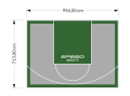 68M2/713X956CM SZARO-ZIELONE BOISKO DO KOSZYKÓWKI SPEEDSPORT HEXA POWER PRO