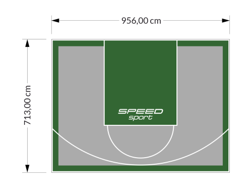 68M2/713X956CM SZARO-ZIELONE BOISKO DO KOSZYKÓWKI SPEEDSPORT HEXA POWER PRO