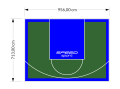 68M2/713X956CM ZIELONO-NIEBIESKIE BOISKO DO KOSZYKÓWKI SPEEDSPORT HEXA POWER PRO