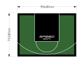 68M2/713X956CM ZIELONO-CZARNE BOISKO DO KOSZYKÓWKI SPEEDSPORT HEXA POWER PRO