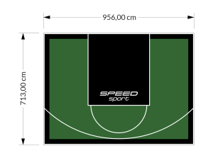 68M2/713X956CM ZIELONO-CZARNE BOISKO DO KOSZYKÓWKI SPEEDSPORT HEXA POWER PRO