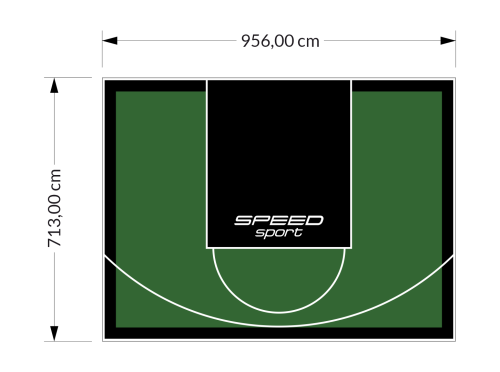 68M2/713X956CM ZIELONO-CZARNE BOISKO DO KOSZYKÓWKI SPEEDSPORT HEXA POWER PRO
