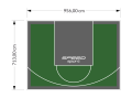 68M2/713X956CM ZIELONO-GRAFITOWE BOISKO DO KOSZYKÓWKI SPEEDSPORT HEXA POWER PRO