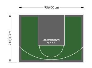 68M2/713X956CM ZIELONO-GRAFITOWE BOISKO DO KOSZYKÓWKI SPEEDSPORT HEXA POWER PRO