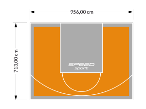 68M2/713X956CM POMARAŃCZOWO-SZARE BOISKO DO KOSZYKÓWKI SPEEDSPORT HEXA POWER PRO