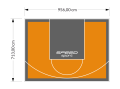 68M2/713X956CM POMARAŃCZOWO-GRAFITOWE BOISKO DO KOSZYKÓWKI SPEEDSPORT HEXA POWER PRO