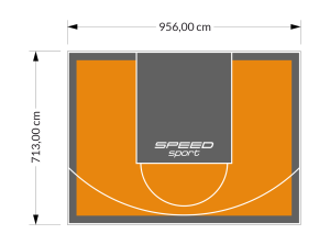 68M2/713X956CM POMARAŃCZOWO-GRAFITOWE BOISKO DO KOSZYKÓWKI SPEEDSPORT HEXA POWER PRO