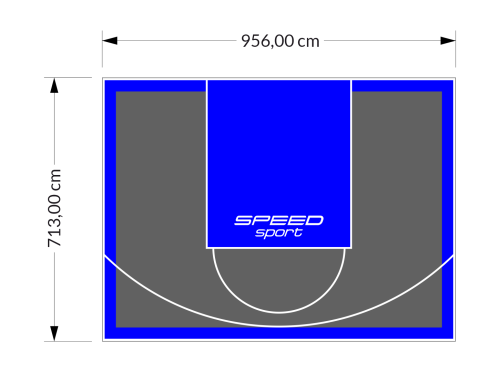 68M2/713X956CM GRAFITOWO-NIEBIESKIE BOISKO DO KOSZYKÓWKI SPEEDSPORT HEXA POWER PRO