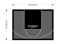 68M2/713X956CM GRAFITOWO-CZARNE BOISKO DO KOSZYKÓWKI SPEEDSPORT HEXA POWER PRO