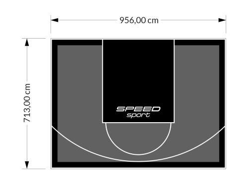 68M2/713X956CM GRAFITOWO-CZARNE BOISKO DO KOSZYKÓWKI SPEEDSPORT HEXA POWER PRO