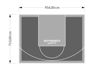 68M2/713X956CM GRAFITOWO-SZARE BOISKO DO KOSZYKÓWKI SPEEDSPORT HEXA POWER PRO