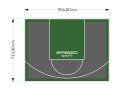 68M2/713X956CM GRAFITOWO-ZIELONE BOISKO DO KOSZYKÓWKI SPEEDSPORT HEXA POWER PRO