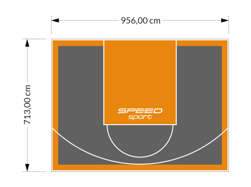 68M2/713X956CM GRAFITOWO-POMARAŃCZOWE BOISKO DO KOSZYKÓWKI SPEEDSPORT HEXA POWER PRO