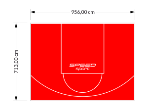 68M2/713X956CM CZERWONE BOISKO DO KOSZYKÓWKI SPEEDSPORT HEXA POWER PRO