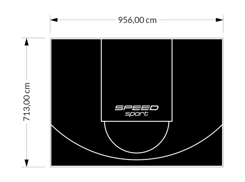 68M2/713X956CM CZARNE BOISKO DO KOSZYKÓWKI SPEEDSPORT HEXA POWER PRO