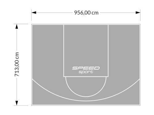 68M2/713X956CM SZARE BOISKO DO KOSZYKÓWKI SPEEDSPORT HEXA POWER PRO