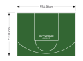 68M2/713X956CM ZIELONE BOISKO DO KOSZYKÓWKI SPEEDSPORT HEXA POWER PRO