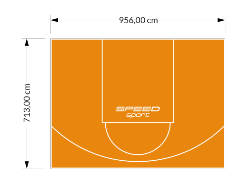 68M2/713X956CM POMARAŃCZOWE BOISKO DO KOSZYKÓWKI SPEEDSPORT HEXA POWER PRO