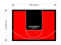 70M2/713X987CM CZERWONO-CZARNE BOISKO DO KOSZYKÓWKI SPEEDSPORT HEXA POWER PRO