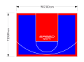 70M2/713X987CM NIEBIESKO-CZERWONE BOISKO DO KOSZYKÓWKI SPEEDSPORT HEXA POWER PRO