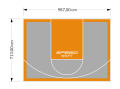 70M2/713X987CM SZARO-POMARAŃCZOWE BOISKO DO KOSZYKÓWKI SPEEDSPORT HEXA POWER PRO