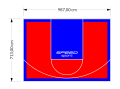 70M2/713X987CM CZERWONO-NIEBIESKIE BOISKO DO KOSZYKÓWKI SPEEDSPORT HEXA POWER PRO