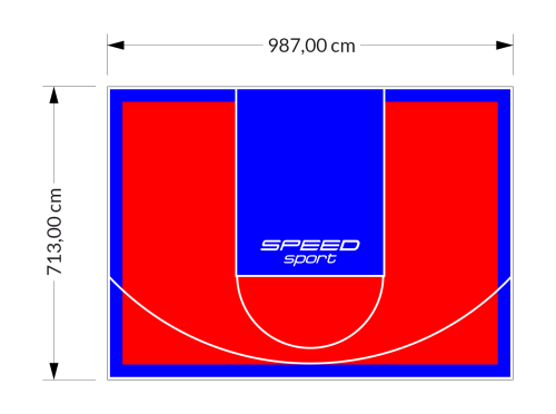 70M2/713X987CM CZERWONO-NIEBIESKIE BOISKO DO KOSZYKÓWKI SPEEDSPORT HEXA POWER PRO