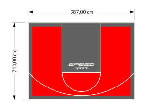 70M2/713X987CM CZERWONO-GRAFITOWE BOISKO DO KOSZYKÓWKI SPEEDSPORT HEXA POWER PRO