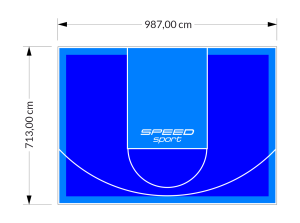 70M2/713X987CM NIEBIESKO-BŁĘKITNE BOISKO DO KOSZYKÓWKI SPEEDSPORT HEXA POWER PRO