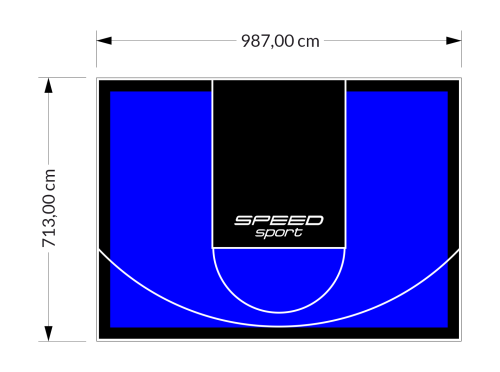 70M2/713X987CM NIEBIESKO-CZARNE BOISKO DO KOSZYKÓWKI SPEEDSPORT HEXA POWER PRO