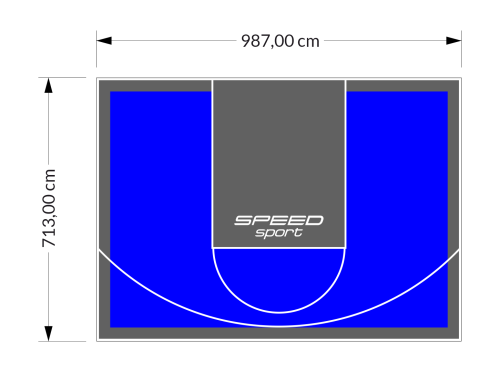 70M2/713X987CM NIEBIESKO-GRAFITOWE BOISKO DO KOSZYKÓWKI SPEEDSPORT HEXA POWER PRO