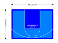 70M2/713X987CM BŁĘKITNO-NIEBIESKIE BOISKO DO KOSZYKÓWKI SPEEDSPORT HEXA POWER PRO