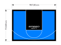 70M2/713X987CM BŁĘKITNO-CZARNE BOISKO DO KOSZYKÓWKI SPEEDSPORT HEXA POWER PRO