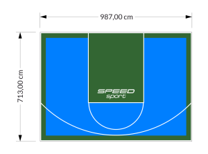 70M2/713X987CM BŁĘKITNO-ZIELONE BOISKO DO KOSZYKÓWKI SPEEDSPORT HEXA POWER PRO