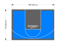 70M2/713X987CM BŁĘKITNO-GRAFITOWE BOISKO DO KOSZYKÓWKI SPEEDSPORT HEXA POWER PRO